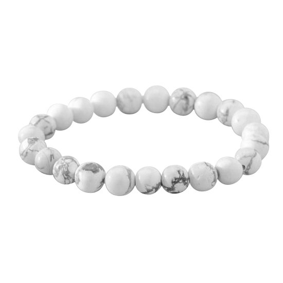 Bracelet Montebello Lacy White - Perles Howlite - 8mm - Cicatrisante - Rek