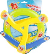 Sun Fun frisbee set van 3 - Geel Groen en Blauw - Zomerspeelgoed - Buiten - Plastic