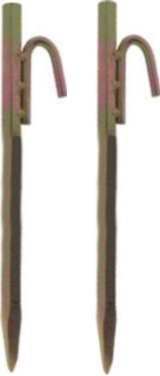 Grondpen 2 stuks - Stormharing - Tentharing - Rotspen - Spijkerharing - Goud - Ø16 X 300MM - Koolstofstaal - Extra Sterke Haak