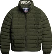 Superdry Fuji Print Padded Jacket Heren Jas - Dark Moss Green - Maat M