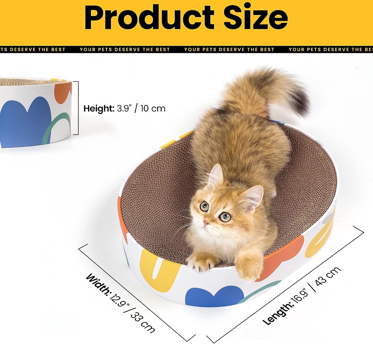 Planche à Gratter Pour Chat Ovale 2 En 1 - Griffoir Sisal + Lit - Taille S (41x31 Cm) Ou L (60x40 Cm) - Protège Tes Meubles - 6