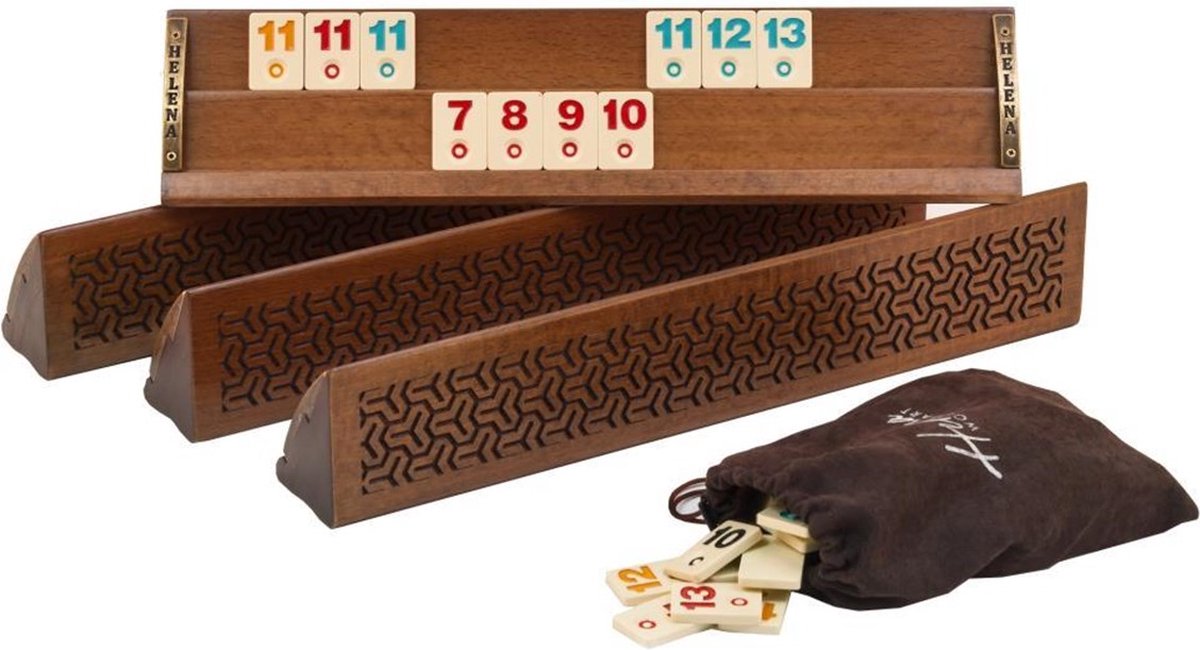 Handgemaakte Rummy Speelset - Okey - Luxe uitgave - Inclusief Tas - Rummi - Bordspel - Okey Takimi