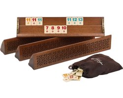 Handgemaakte Rummy Speelset - Okey - Luxe uitgave - Inclusief Tas - Rummi - Bordspel - Okey Takimi