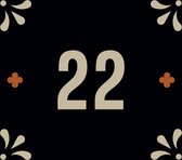 Huisnummerbord nummer 22 | Huisnummer 22 |Zwart huisnummerbordje Dibond | Luxe huisnummerbord
