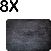 BWK Flexibele Placemat - Krijt Uitgeveegd op Schoolbord - Set van 8 Placemats - 40x30 cm - PVC Doek - Afneembaar