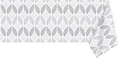 Raved Katoen Tafelzeil Vierkantjes  140 cm x  300 cm - Grijs - Waterafstotend - Bloemen Patroon - Uitwasbaar Tafelzeil