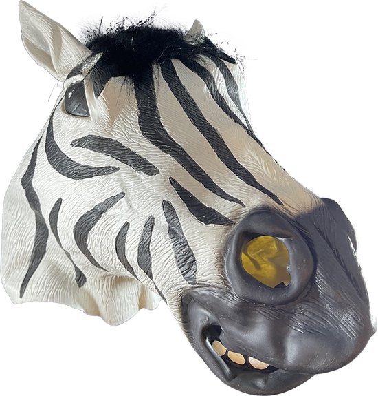 Fjesta Zebra Masker - Halloween Masker - Halloween Kostuum - Carnaval Masker - Latex - One Size