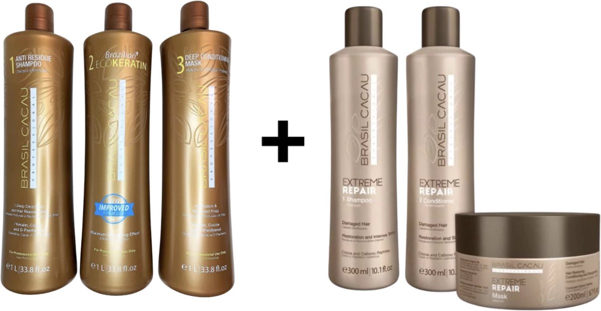 Ecokeratin + Na keratine behandeling shampoo en conditioner en Masker