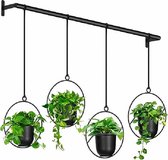 Hangbloempot - Bloempotten 4 stuks - Hangend - Melamine bloempot voor binnen en buiten, tuin, balkon - Plantenhangers - Plafondplanten