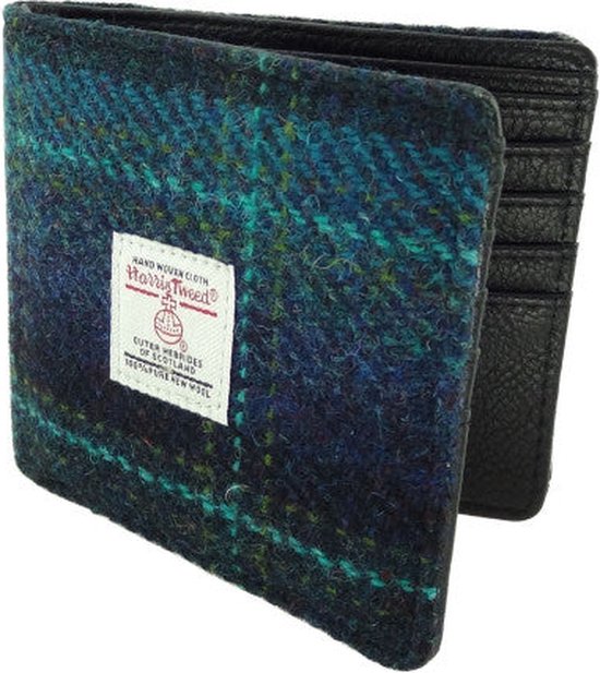 Glen Appin Harris Tweed Portemonnee Barra Zwart Wit Visgraat - Made In - Foto 7