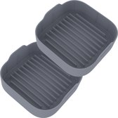KitchenLove Airfryer Bakjes Siliconen XXL - 2 Stuks - Vierkant Mandje - Bakpapier Alternatief - Accessoires - BPA Vrij - 20,5CM