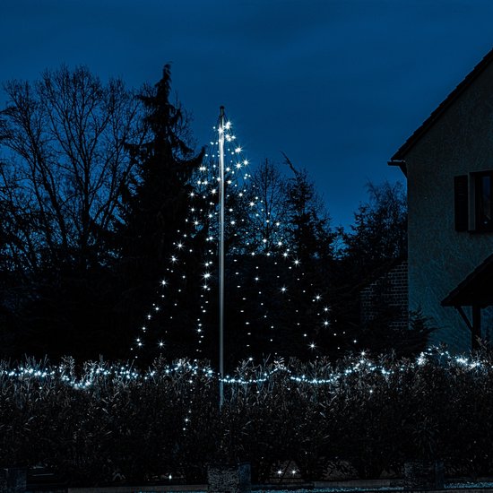 Vlaggenmast Verlichting - Vlaggenmast Kerstboom - Kerstboom Vlaggenmast - Kerstverlichting Buiten - Lichtsnoer Buiten - Voor Buiten - 800 cm - Koud wit - Trend24