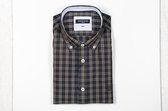 Pre End heren overhemd - heren blouse - lange mouw - 100507 - Rome - bruine ruit - maat 3XL