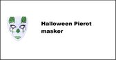 Masker Halloween pierrot green transparant - Halloween horror griezel creepy thema feest party verjaardag evenement
