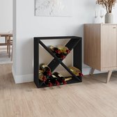 The Living Store Wijnrekken - Massief grenenhout - 62 x 25 x 62 cm - Zwarte kleur