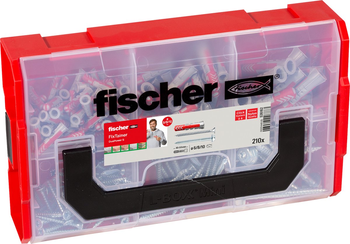 Fischer Assortimentsdoos - Fixtainer pluggen en schroeven set - Universeelpluggen DuoPower - 210-delig - 536162 - Fischer