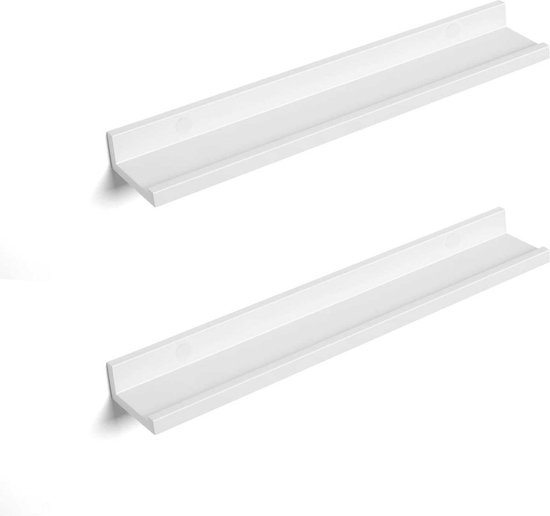 Zwevende planken set van 2 - Wit hoogglans - 60x10 cm