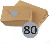 80x Enveloppes Kraft C6 - 11,4 x 16,2 cm - Ensemble économique 80 pièces - Y compris 80 autocollants de fermeture - Coeur Deco - Papier Kraft 100% recyclé - Enveloppe C6 - ECO