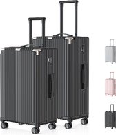 Voyagoux® - Reiskoffer set - Koffers - 2 stuks - M/L - Zwart