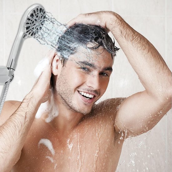 Pommeau de douche Premium avec flexible et support, 9 types de