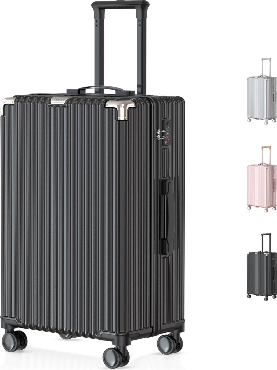 Voyagoux® - Reiskoffer Medium - 71L - Koffers - Reiskoffer met wielen – Zwart
