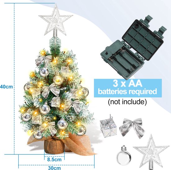 60 cm Mini-kerstboom, Ster Boomkroon,Versierde Geschenkdozen en 60 cm Mini-kerstboom, Ster Boomkroon,Versierde Geschenkdozen en