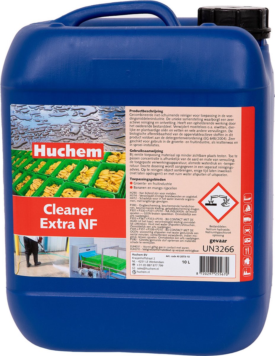 Ontvetter | Cleaner EX NF | 10L | Groente en Fruit industrie | Rijpcellen | Zuivel | Kaas | Food