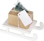 Plaatskaartjes slee (4st) - gingerray - White Sleigh Christmas Place Cards
