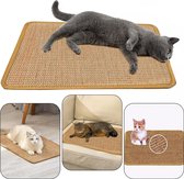 Krastapijt Sisal, krabmat voor katten, 30 x 40 cm, natuurlijke sisalmat, beschermt tapijten en banken, bruin [Energieklasse A]