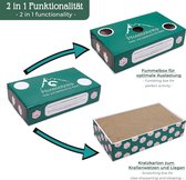 Krabbox - rommelbox met golfkarton & kattenmunt - kattenspeelgoed / krabplank / krabkarton / krabmeubel - kartonnen krabplank / krabmat