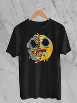 Feel Free - Halloween T-Shirt - Smiley: Kwijlend gezicht - Maat XL - Kleur Zwart
