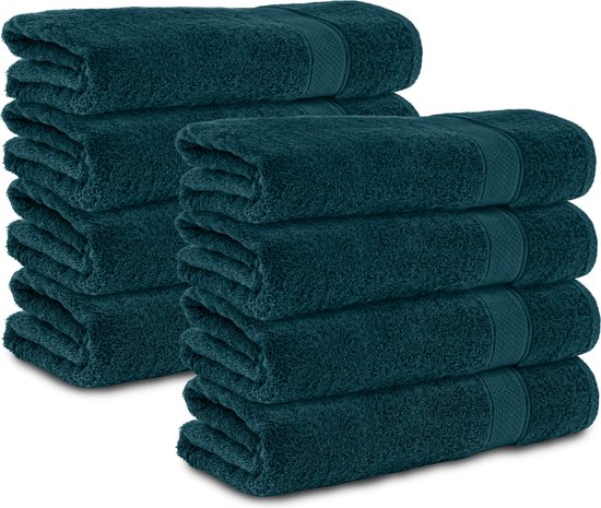 Komfortec 8x Handdoek 70x140 - 100% Katoen – Handdoekenset - Zacht - Petroleumblauw