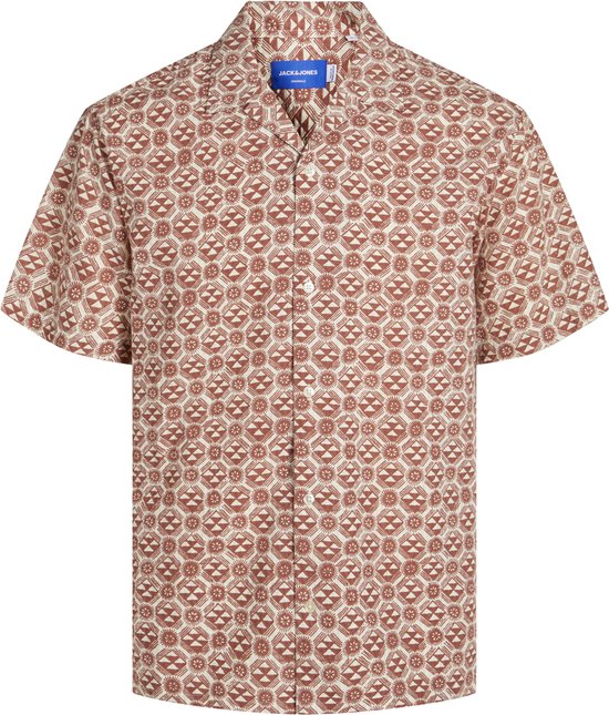 JACK&JONES JORLUKE SEERSUCKER RESORT SHIRT SS SN Heren Overhemd - Maat S