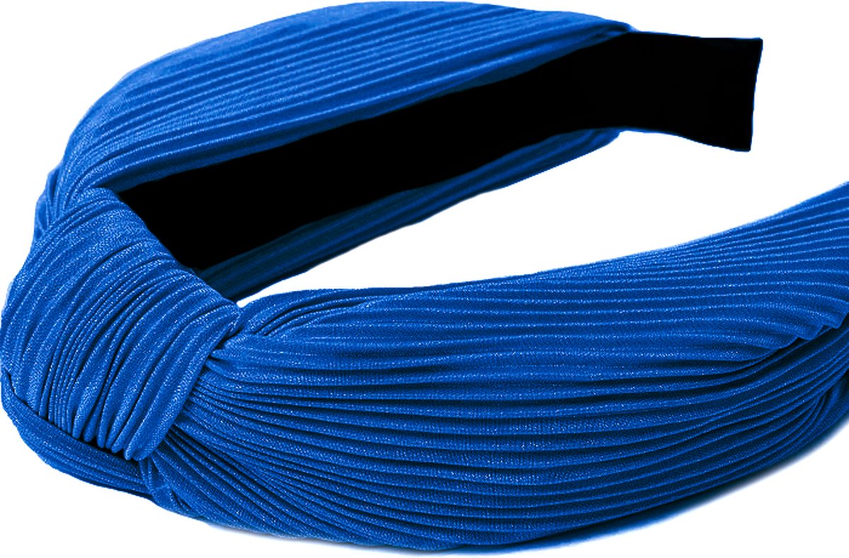 Geplisseerde Diadeem - Blauw | Haarband | Polyester