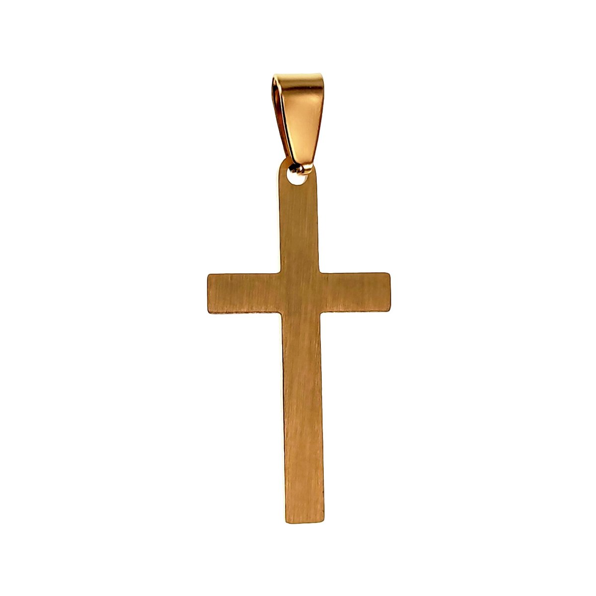 40mm x 20mm Kruis Hanger Unisex - Verguld Geborsteld RVS - Kruishanger Dames - Heren