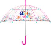 Transparante Girl Power automatische paraplu