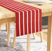 Homes Roma Red Stripes, geribbelde tafelloper voor 6 zitplaatsen, van fijn katoen, 33 x 150 cm, voor thuis, cafés, restaurants en hotels, wasbaar in de machine