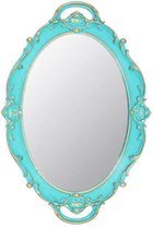 14,5 x 10 inch ovale antieke decoratieve wandspiegel vintage hangende spiegel (blauw)