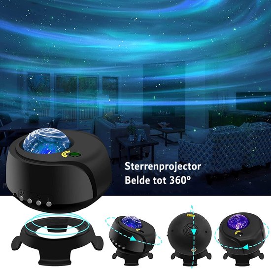 Sterrenprojector - Nachtlampje - LED - Afstandsbediening - 3 Modi - Zwart