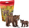 schleich WILD LIFE - Moeder Grizzlybeer met jong - Speelfiguur - Kinderspeelgoed voor Jongens en Meisjes - 3 tot 8 jaar - 42473