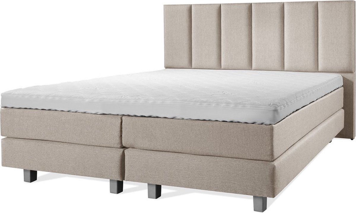 Boxspring Luxe 160x220 Vertical Taupe Lederlook