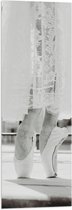 Vlag - Ballerina in Witte Kanten Jurk op Spitzen (Zwart-wit) - 30x90 cm Foto op Polyester Vlag