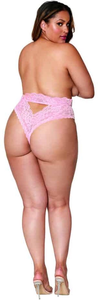 Dreamgirl (All) High Waisted Lace Panty pink 3X