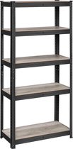 Rootz Storage Rack - Storage Shelves - Heavy-Duty Shelving - 5 Levels Storage Rack - Metal Storage Shelves - Zwart - 150 x 75 x 30 cm