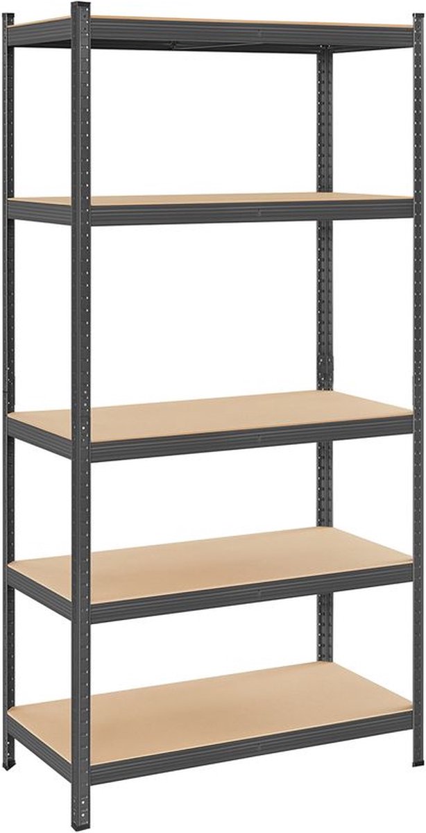 Opbergrek - Opbergrekken - Staande Planken - Stalen Opbergrek - Met 5 Planken - Opbergrek met 5 Planken - Grijs - 50 x 100 x 200 cm