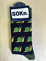 SOKn. Trendy sokken *SLAKKEN* maat 35-41 (ook leuk om kado te geven !)