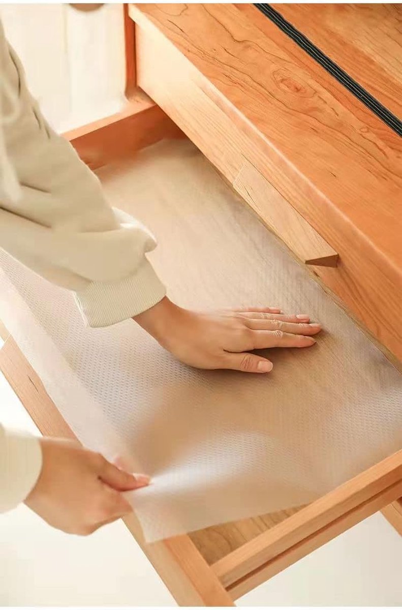 Lademat - 2 antislipmatten per set (40 x 200 cm), doospapier, waterdicht, klinknagel-lijm, antislipmat, op maat te snijden, doosfolie voor planken, box, load, koelkast, thuis, wit