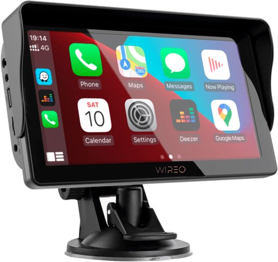 Podofo 4 * Draadloze achteruitrijcamera met 7 inch monitor, IP69 Achteruitrijcamera Waterdichte Groothoek Nachtzicht voor RV / Caravan/LKW, Video Looping, Handmatige Vergroting