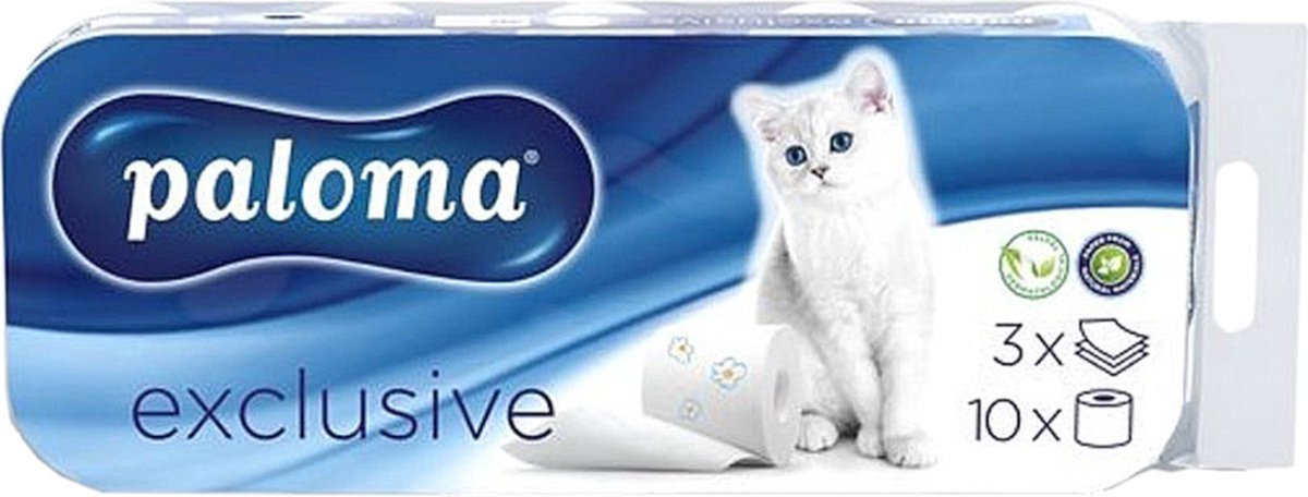 Toiletpapier Paloma Exclusive 3 laags Wit 150 vel  - 8 rollen