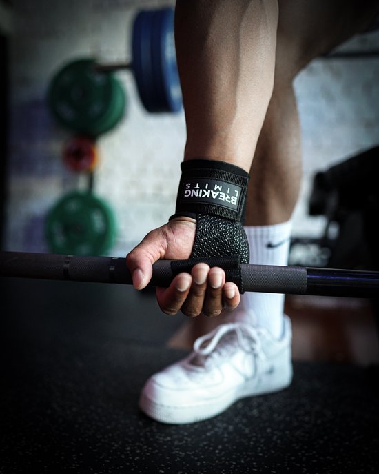 Breaking Limits Power Grips - Sangles de levage - Crochets de levage - Sangles de levage - Sangles de levage - Poignées de levage - Fitness, Crossfit & Musculation - 2 pièces - Zwart